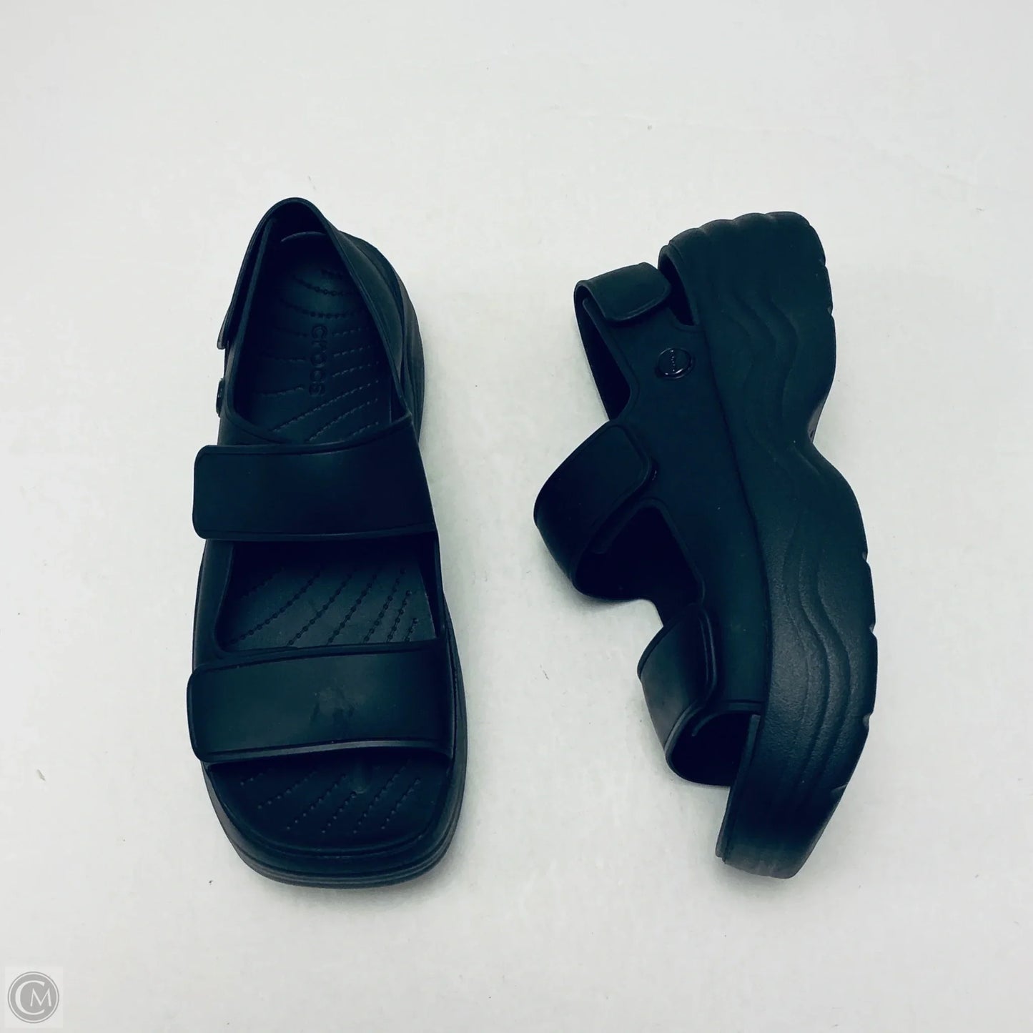 Shoes Heels Platform By Crocs In Black, Size: 10