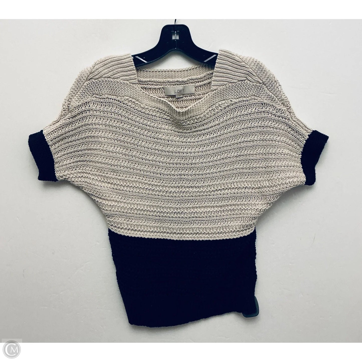 Sweater Short Sleeve By Loft In Tan, Size: S