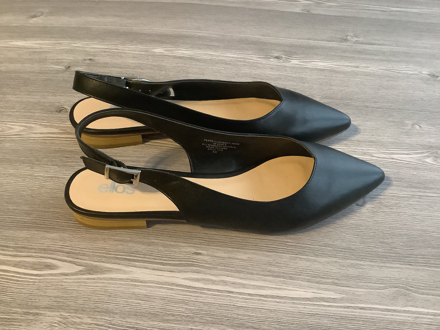 Black Shoes Flats Ellos, Size 8