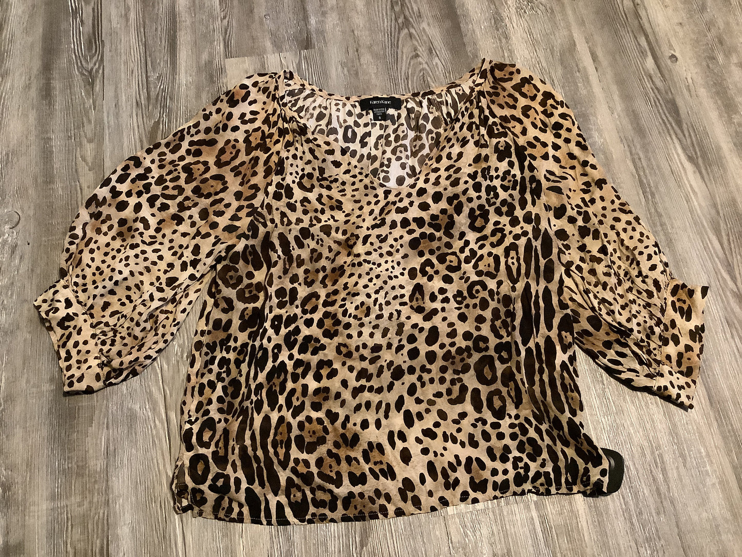 Top Long Sleeve By Karen Kane In Animal Print, Size: S