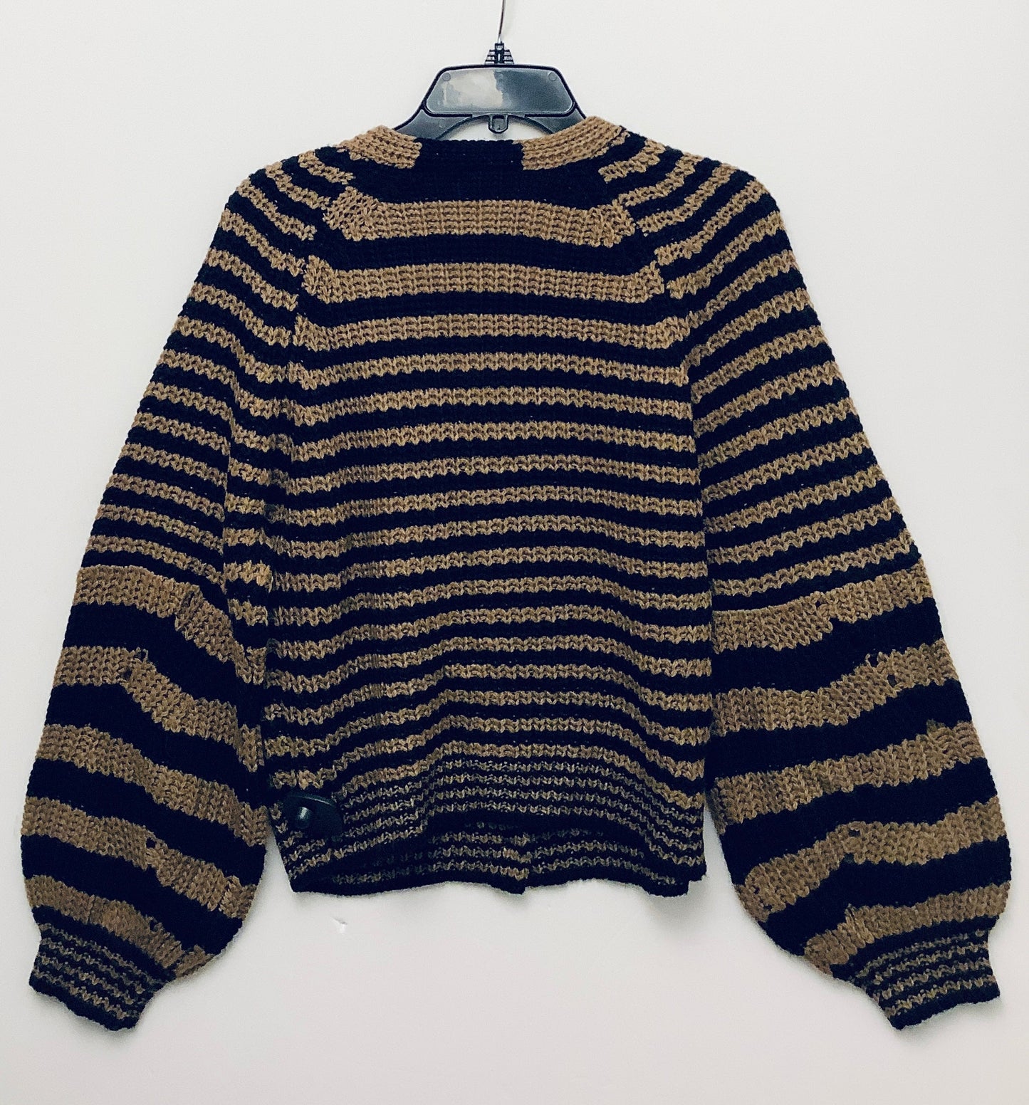 Sweater Cardigan By Lush In Striped Pattern, Size: S