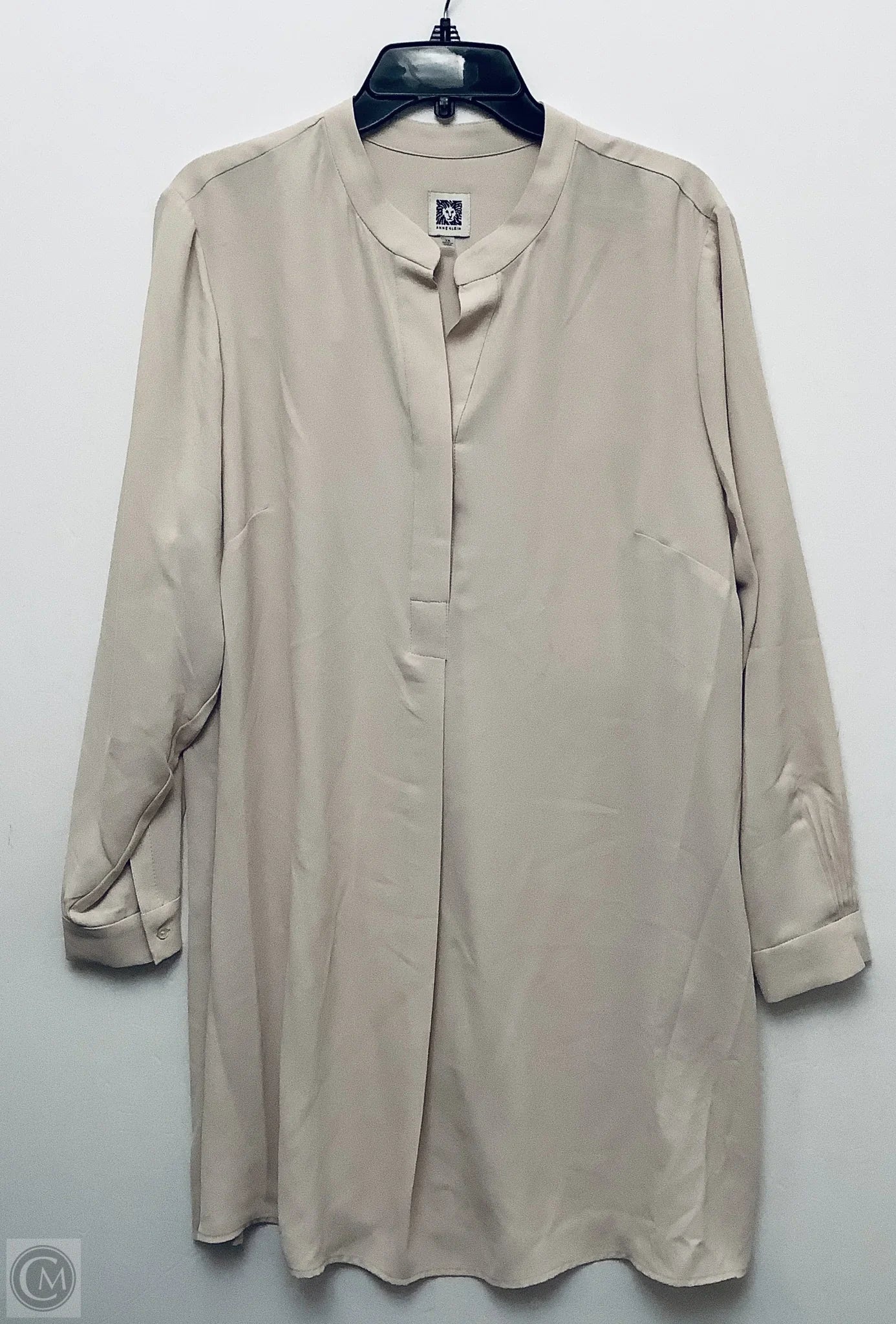 Top Long Sleeve By Anne Klein In Tan, Size: 1x