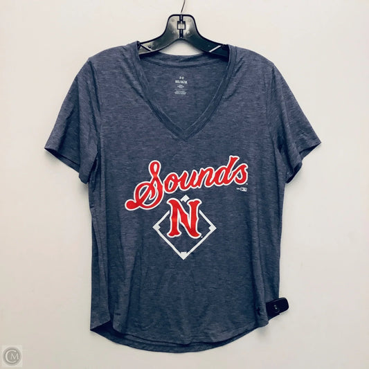 Athletic Top Short Sleeve By Under Armour In Grey, Size: M