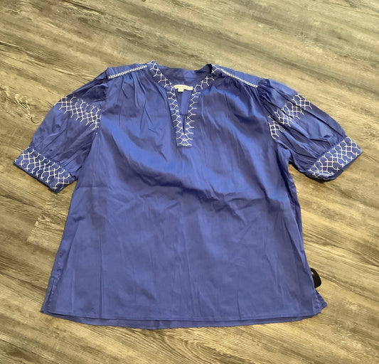 Blue Top Short Sleeve Chicos, Size Xl