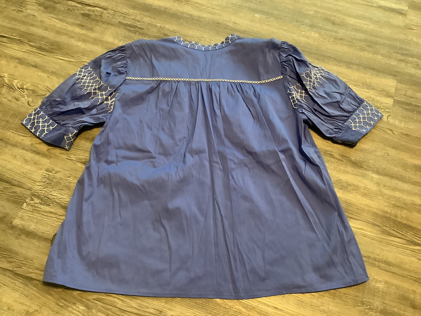 Blue Top Short Sleeve Chicos, Size Xl