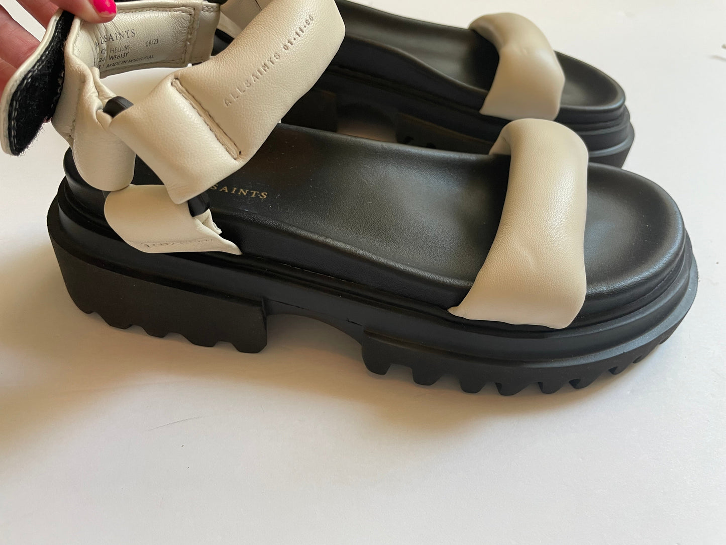Cream Sandals Heels Platform All Saints, Size 8