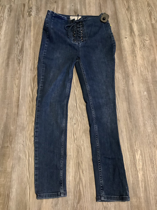 Jeans Skinny By Free People In Blue Denim, Size: 6