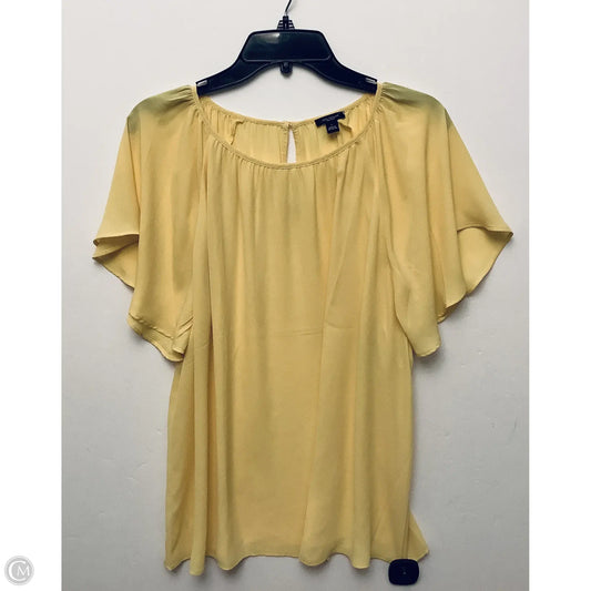 Top Short Sleeve By Ann Taylor In Yellow, Size: L