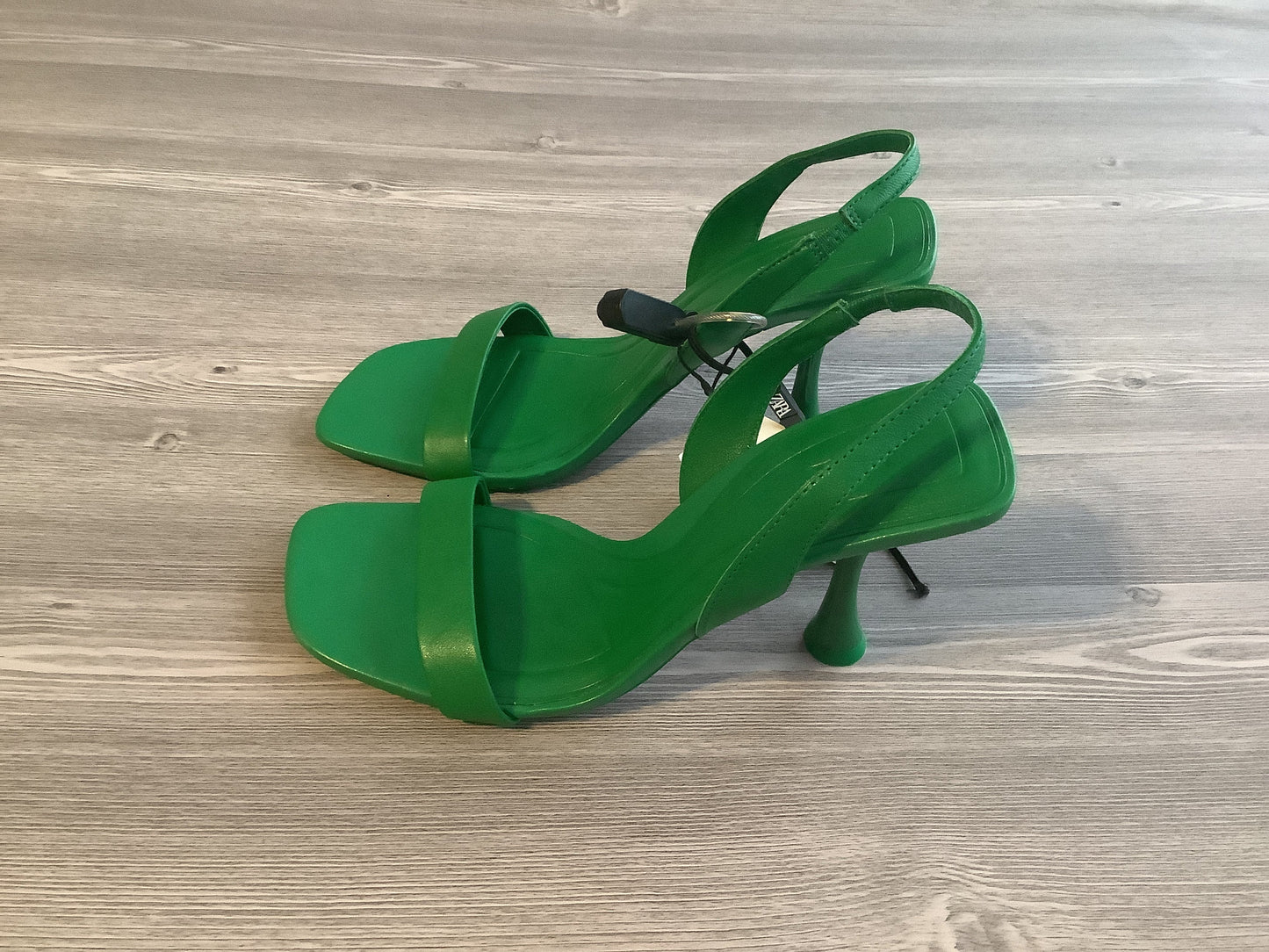 Green Shoes Heels Stiletto Zara, Size 8