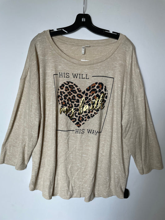 Brown Top Long Sleeve Cato, Size Xl