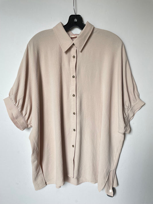 Tan Top Short Sleeve Clothes Mentor, Size M