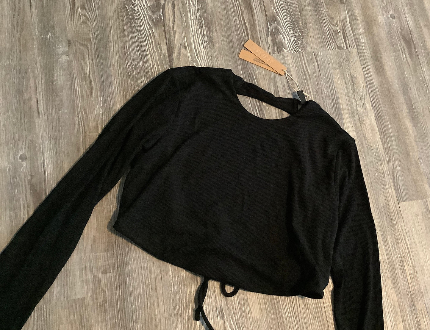 Black Top Long Sleeve Skims, Size L