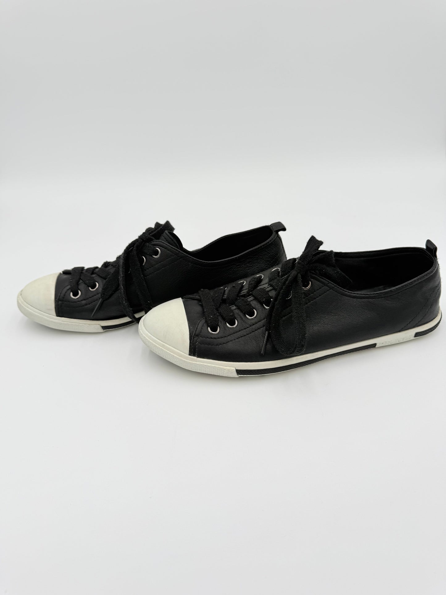 Shoes Luxury Designer By Prada In Black, Size:10