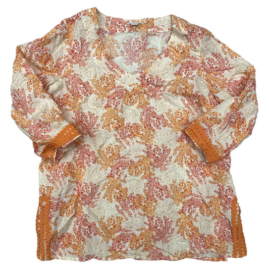 Top 3/4 Sleeve By J. Jill In Orange & Red, Size:Sp