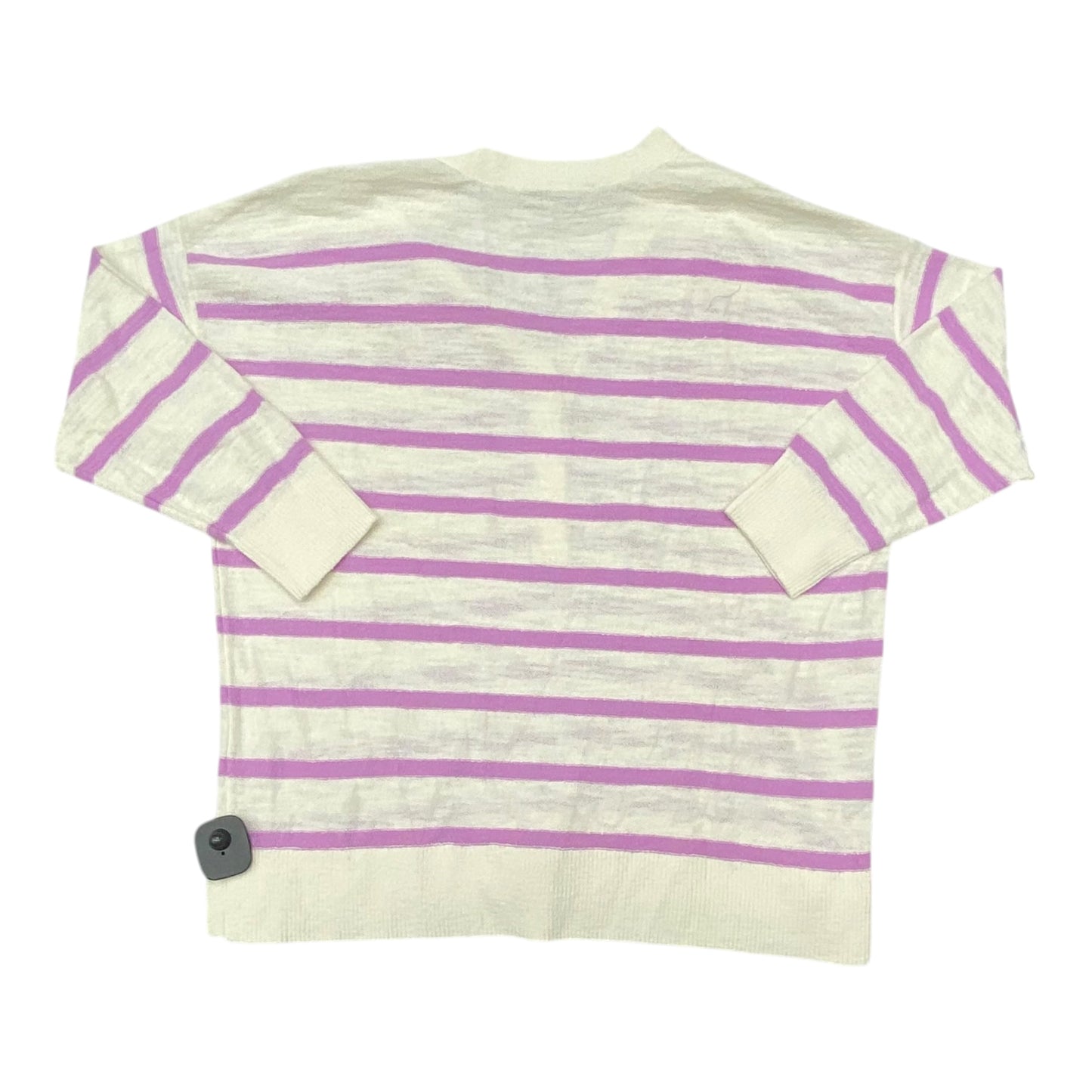 Sweater Cardigan By Loft In Striped Pattern, Size:L