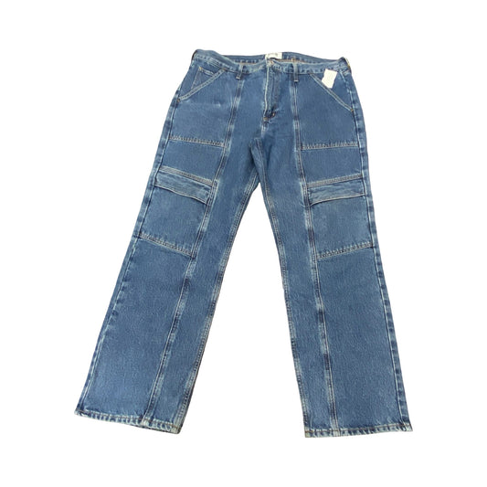 Jeans Straight By Agolde In Blue Denim, Size:12