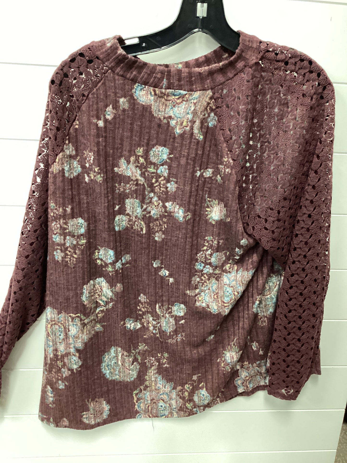 Top Ls By Maurices In Maroon, Size:2X