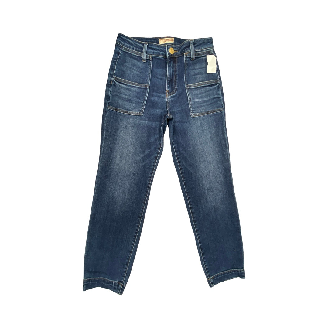 Jeans Straight By Kut In Blue Denim, Size:4
