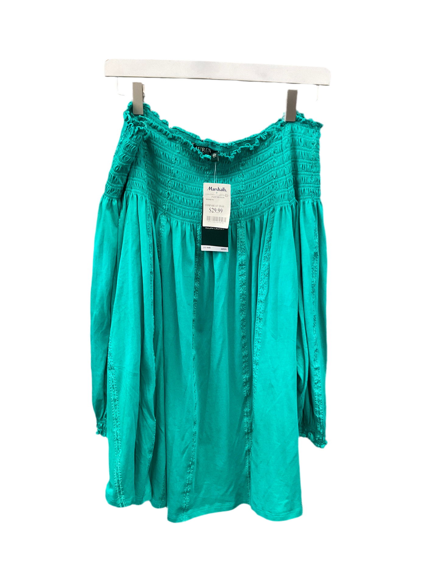 Top 3/4 Sleeve By Lauren By Ralph Lauren In Aqua, Size:3X