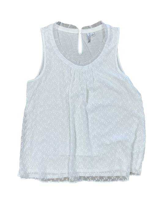 Top Sleeveless By Elle In White, Size:L