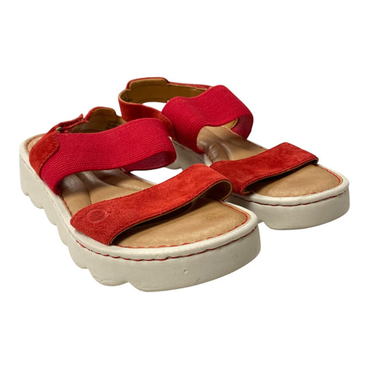 SANDALS FLATS by BORN In RED, Size: 6