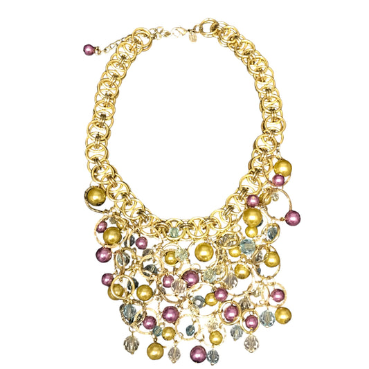 Necklace Statement In Gold & Purple