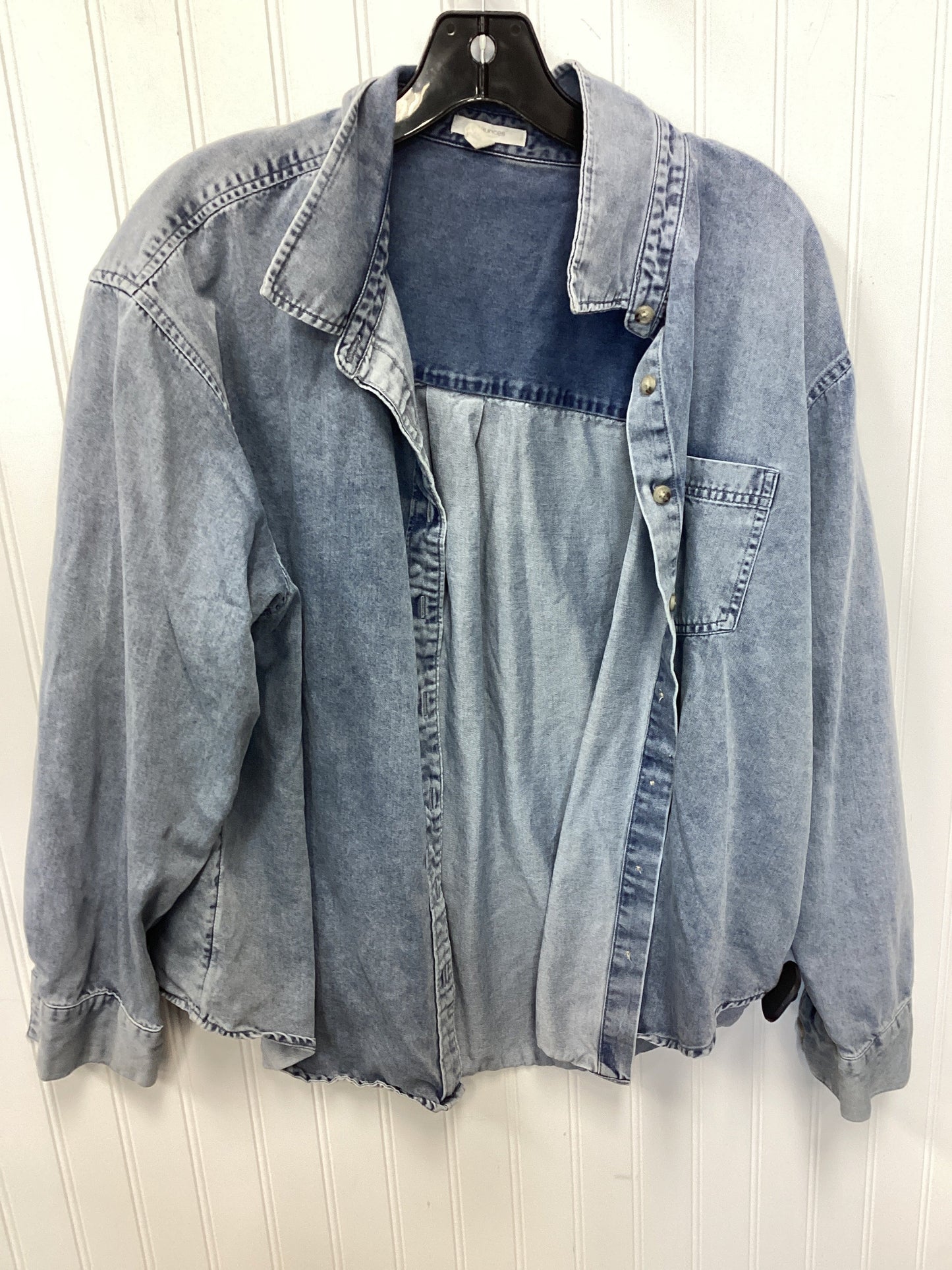 Blouse Ls By Maurices In Blue, Size:L