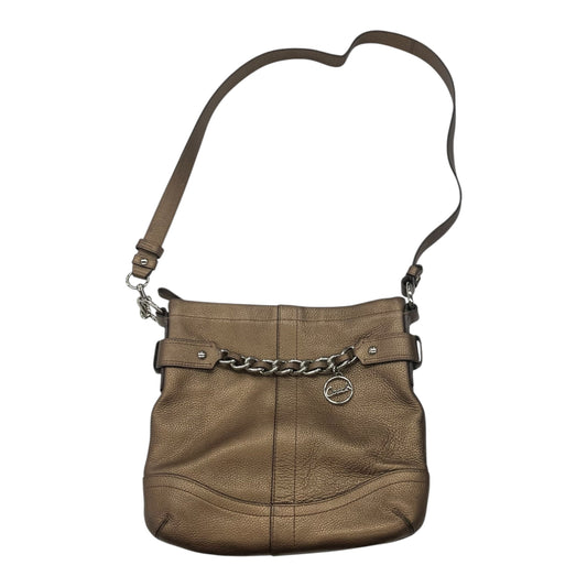 Crossbody Designer By Coach In Bronze, Size:Medium