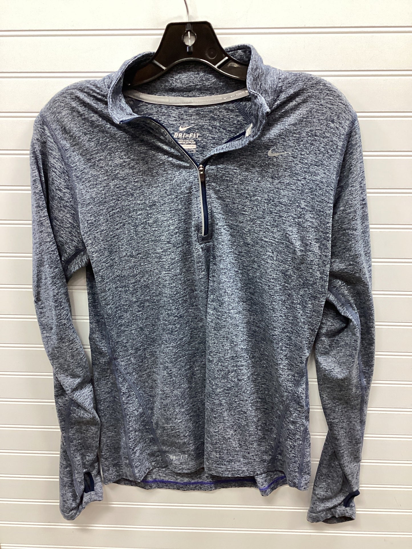 Athletic Top Ls Collar By Nike Apparel In Navy, Size:M