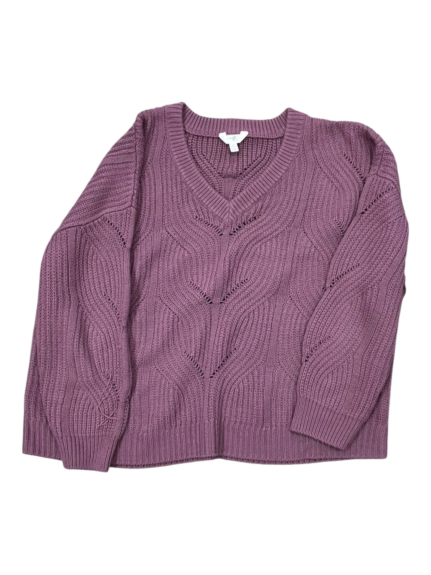 Sweater By Terra & Sky In Purple, Size:2X