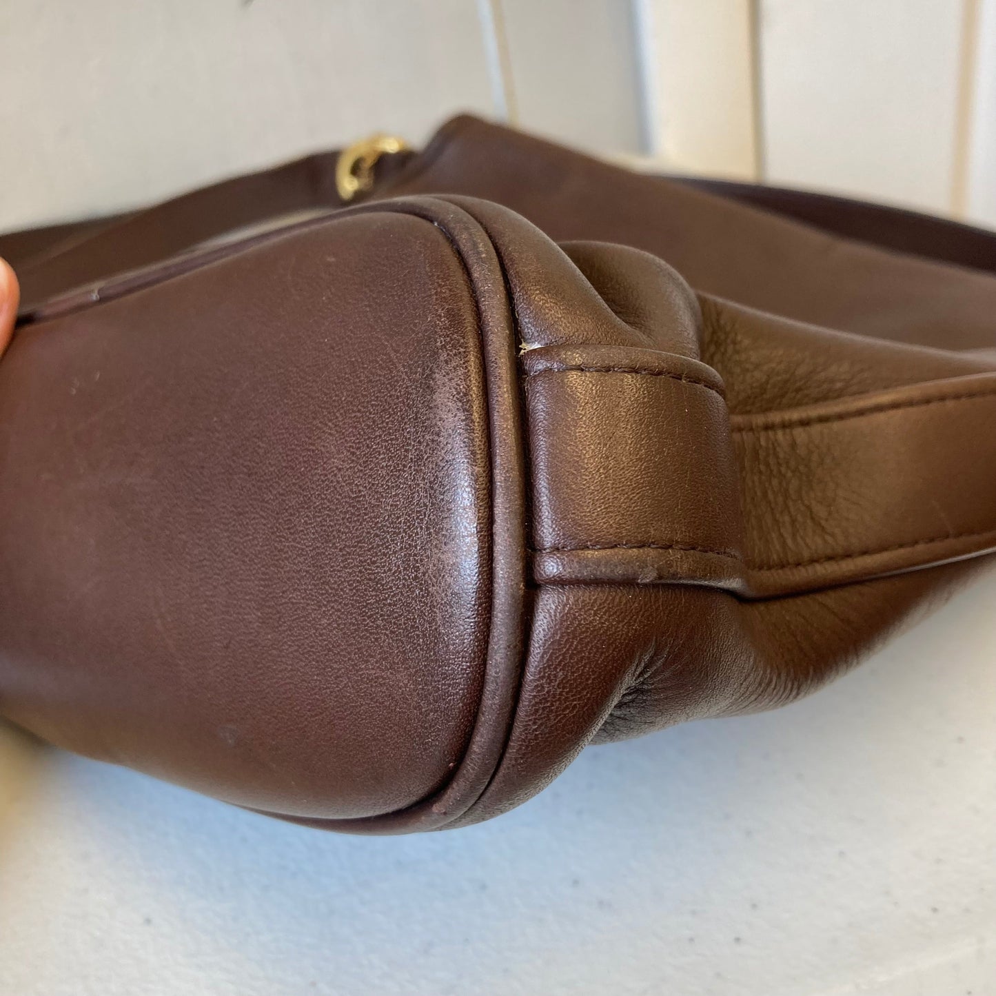 Crossbody Designer By Coach In Brown, Size:Large