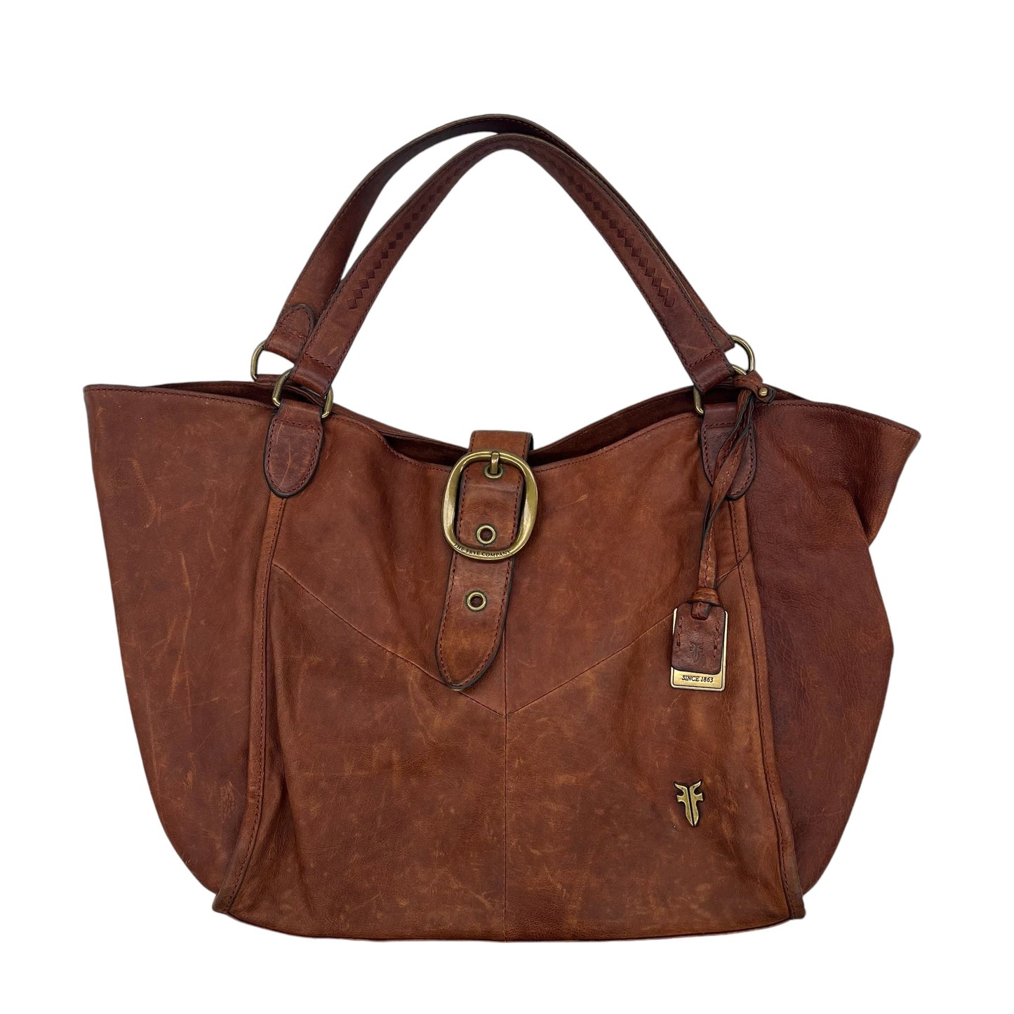 Handbag Designer By Frye In Brown, Size:Large