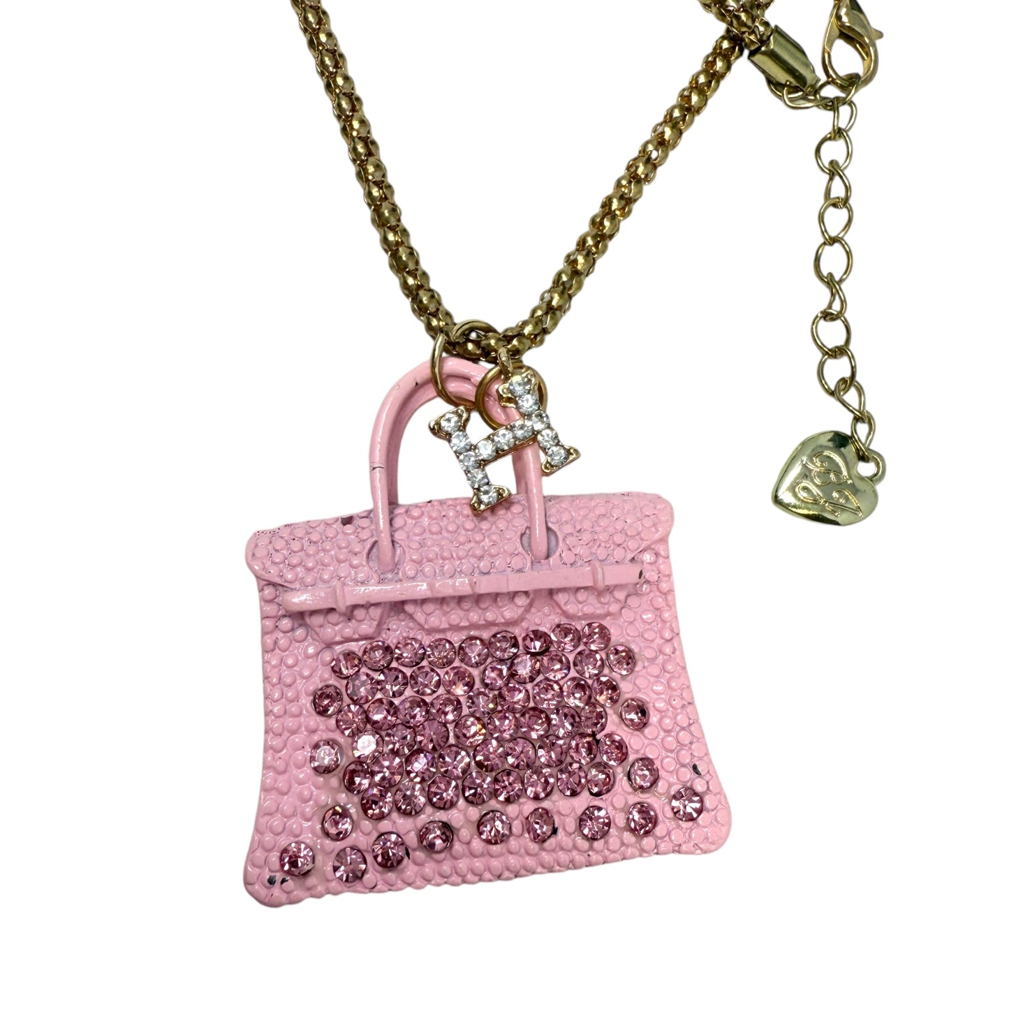 Crystal H Handbag Pendant Necklace By Betsey Johnson