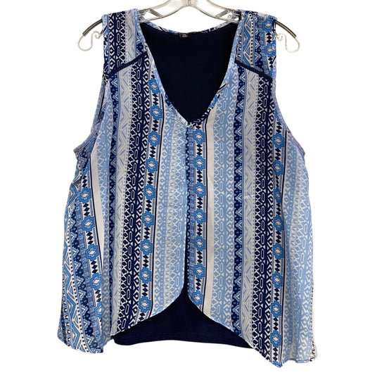 Top Sleeveless By Zac And Rachel In Blue, Size:Xlp