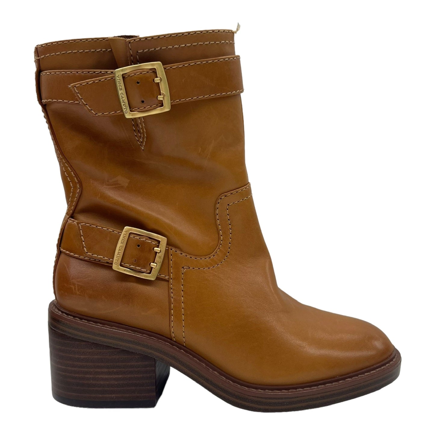 BROWN BOOTS LEATHER by VINCE CAMUTO Size:6.5