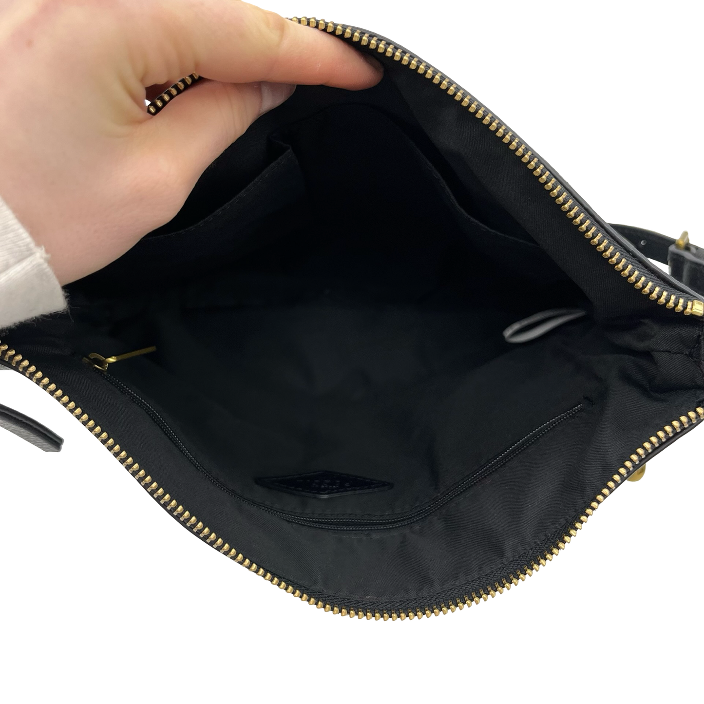 Crossbody Leather By Fossil In Black, Size:Medium