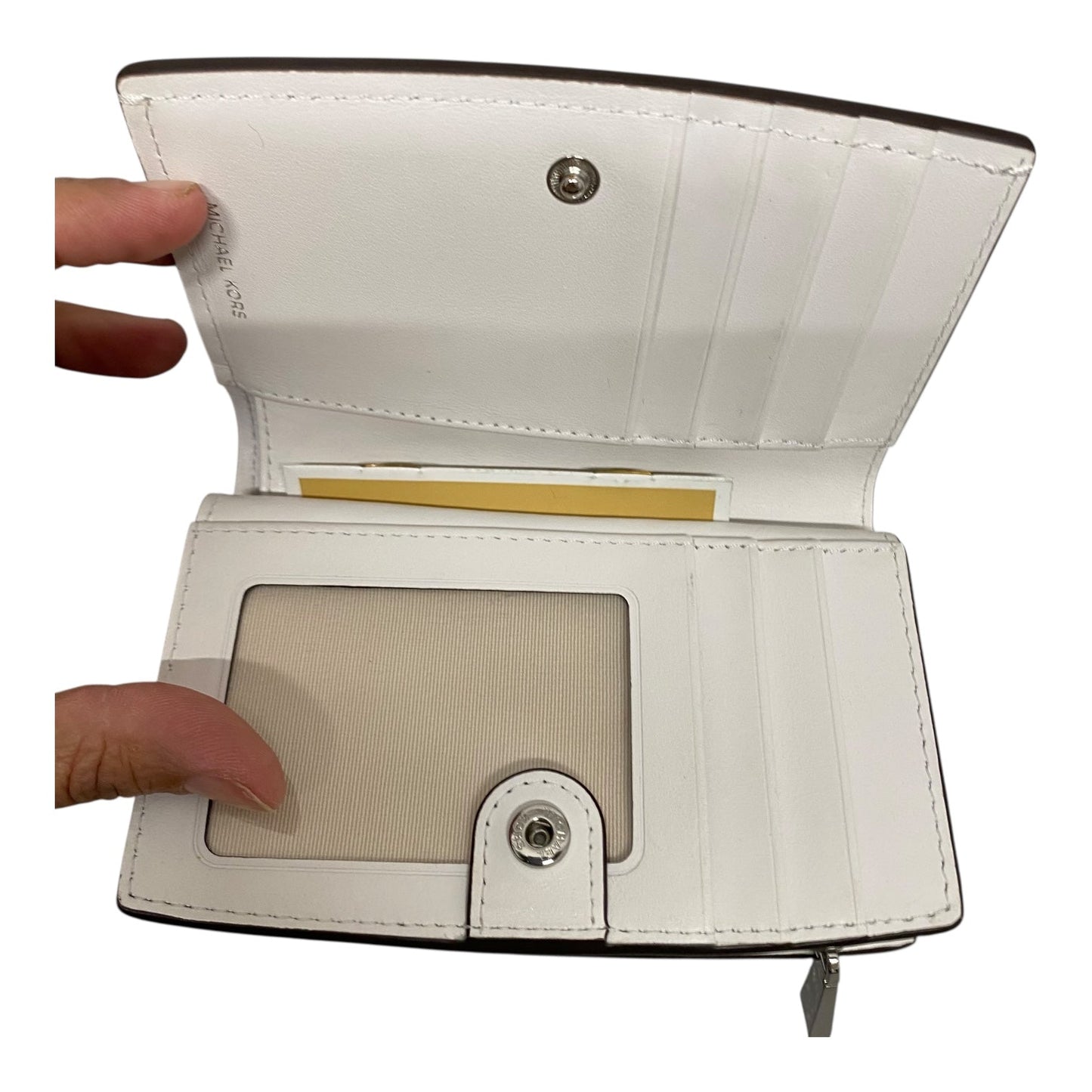 Wallet Designer By Michael Kors In White, Size:Small