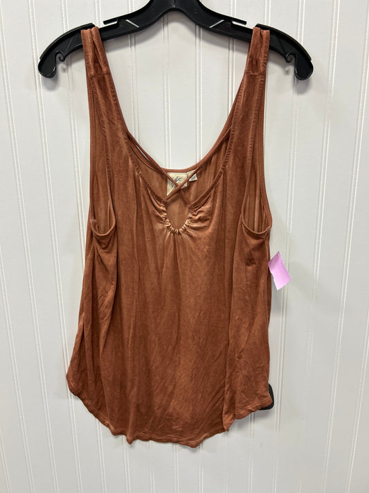 Top Sleeveless By White Crow In Brown, Size:L