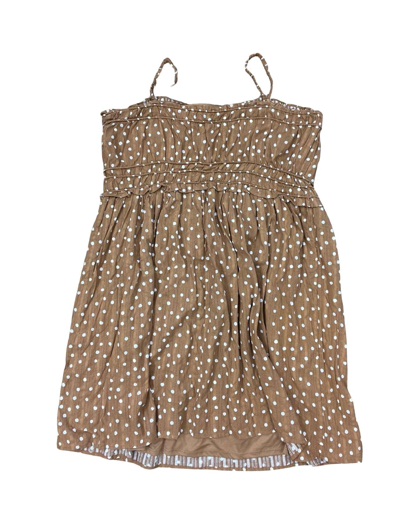 Dress Casual Midi By Maurices In Brown & Cream, Size:2X