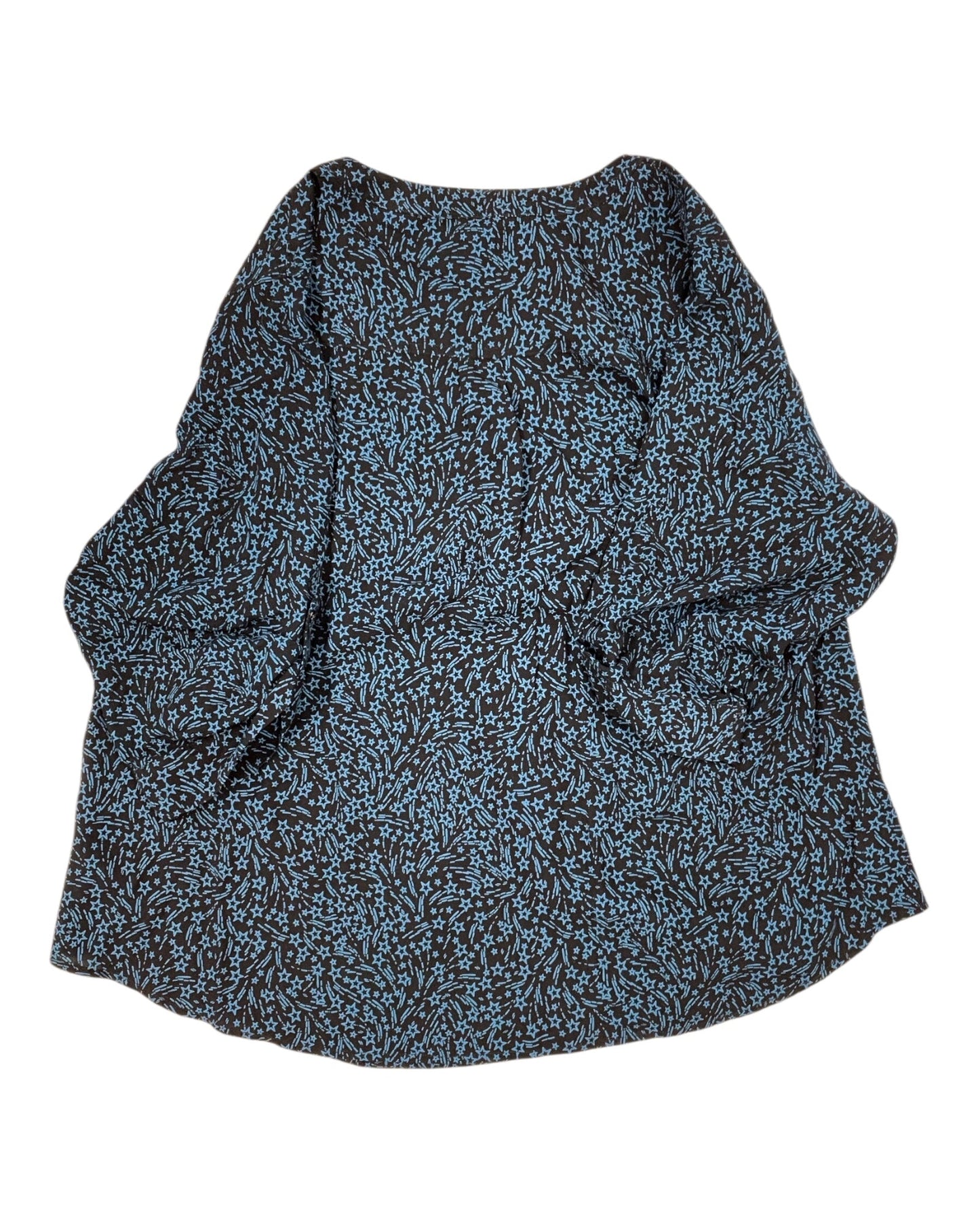 Top 3/4 Sleeve By Torrid In Black & Blue, Size:3X