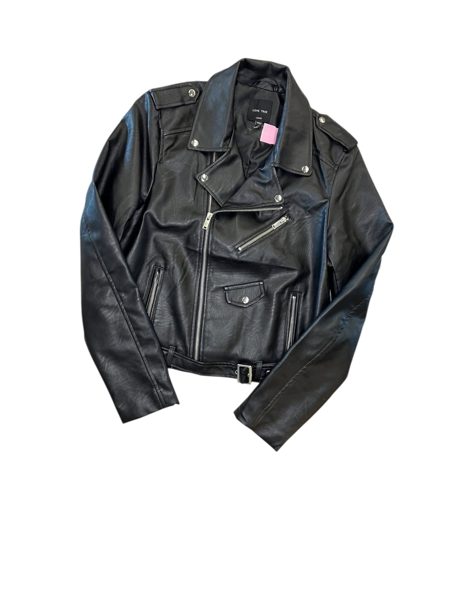 Jacket Moto By Love Tree In Black, Size:L