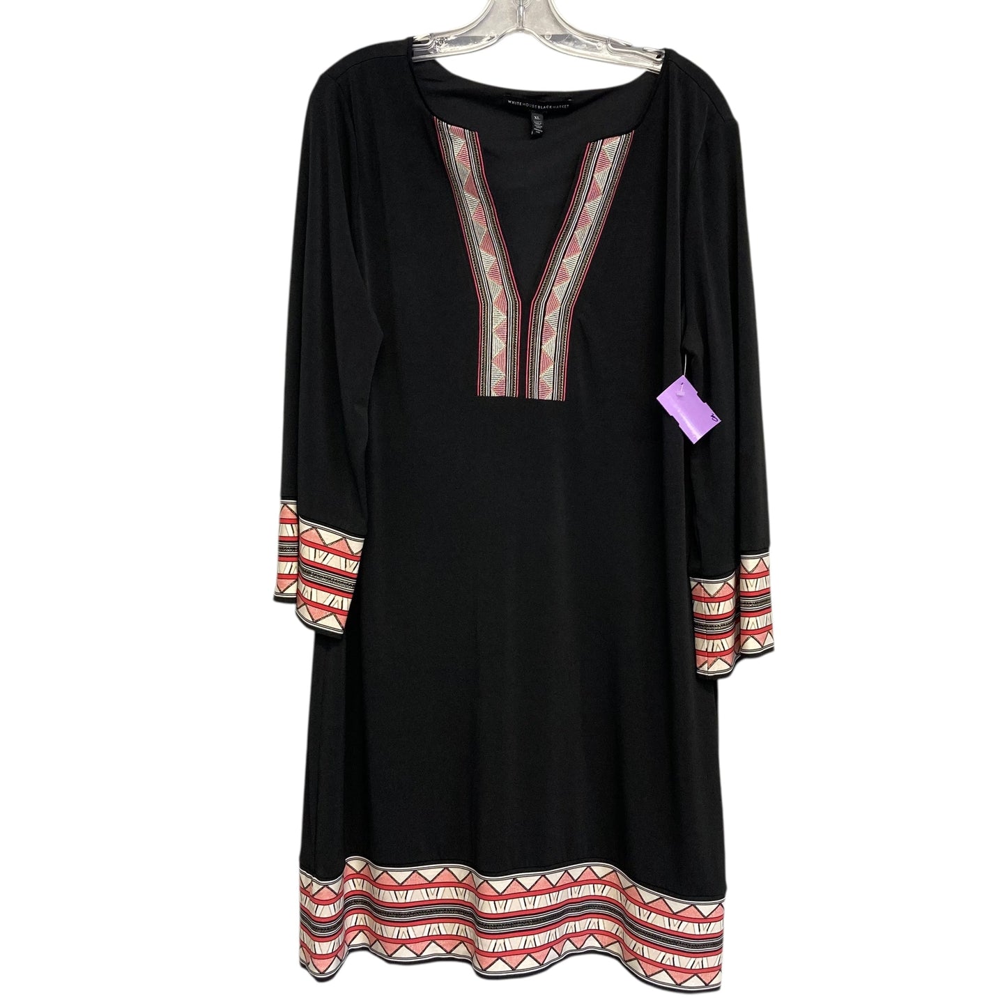 Dress Casual Midi By White House Black Market In Black, Size:Xl