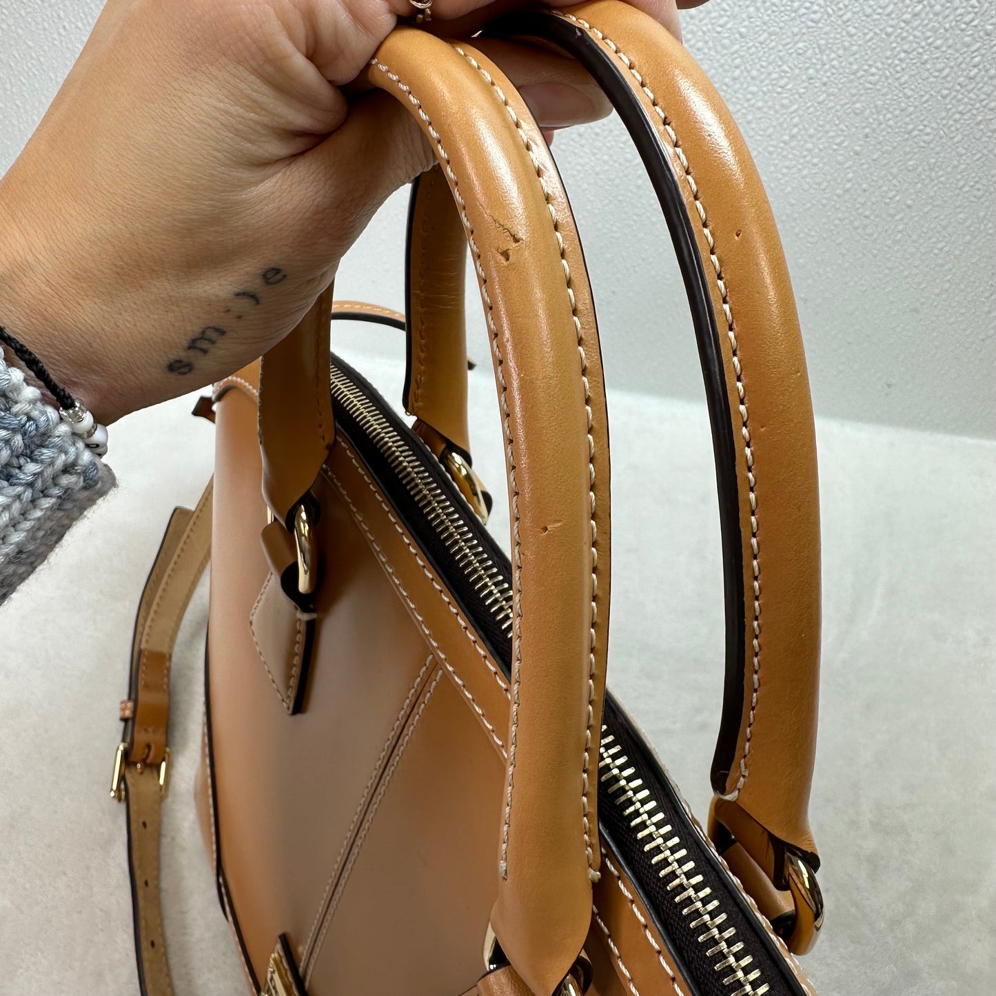 Domed Satchel Handbag Designer By Dooney And Bourke, Size: Medium