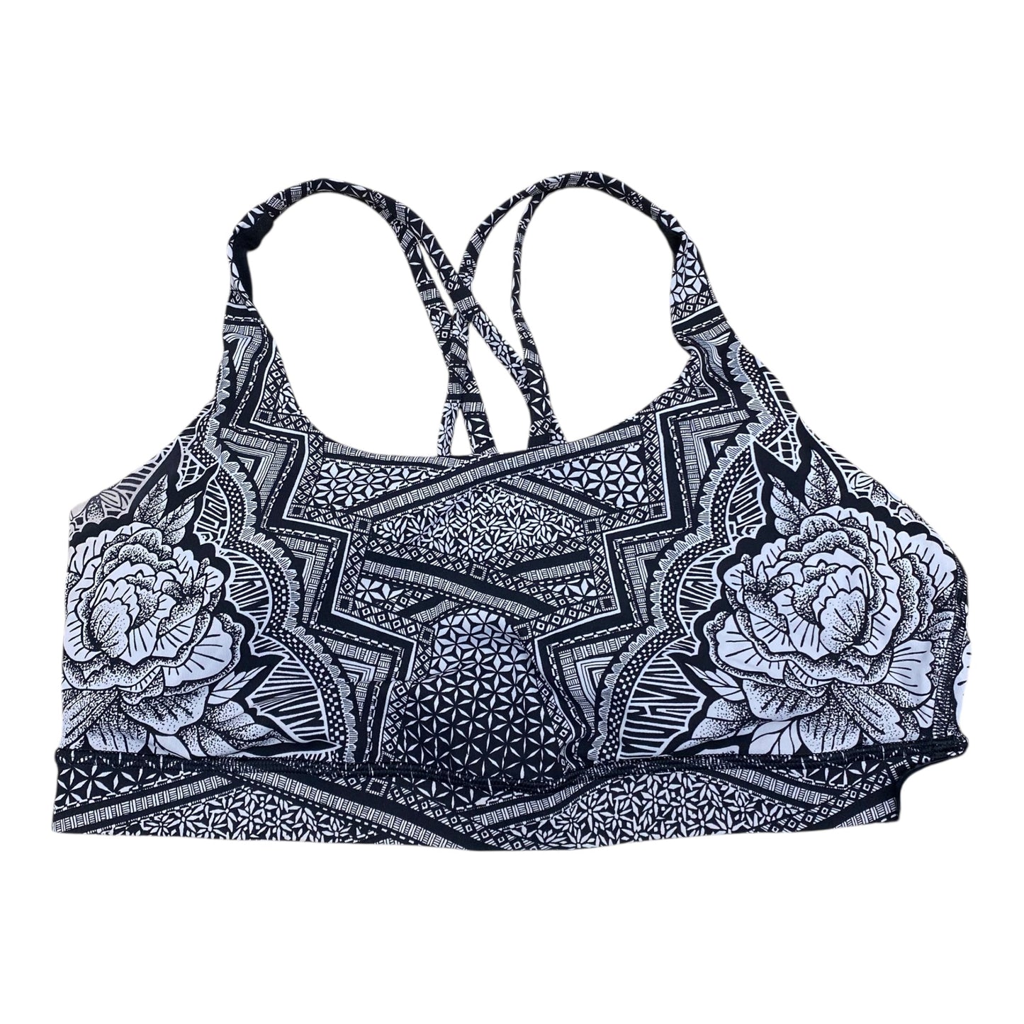 Athletic Bra By Lululemon In Black & White, Size:12