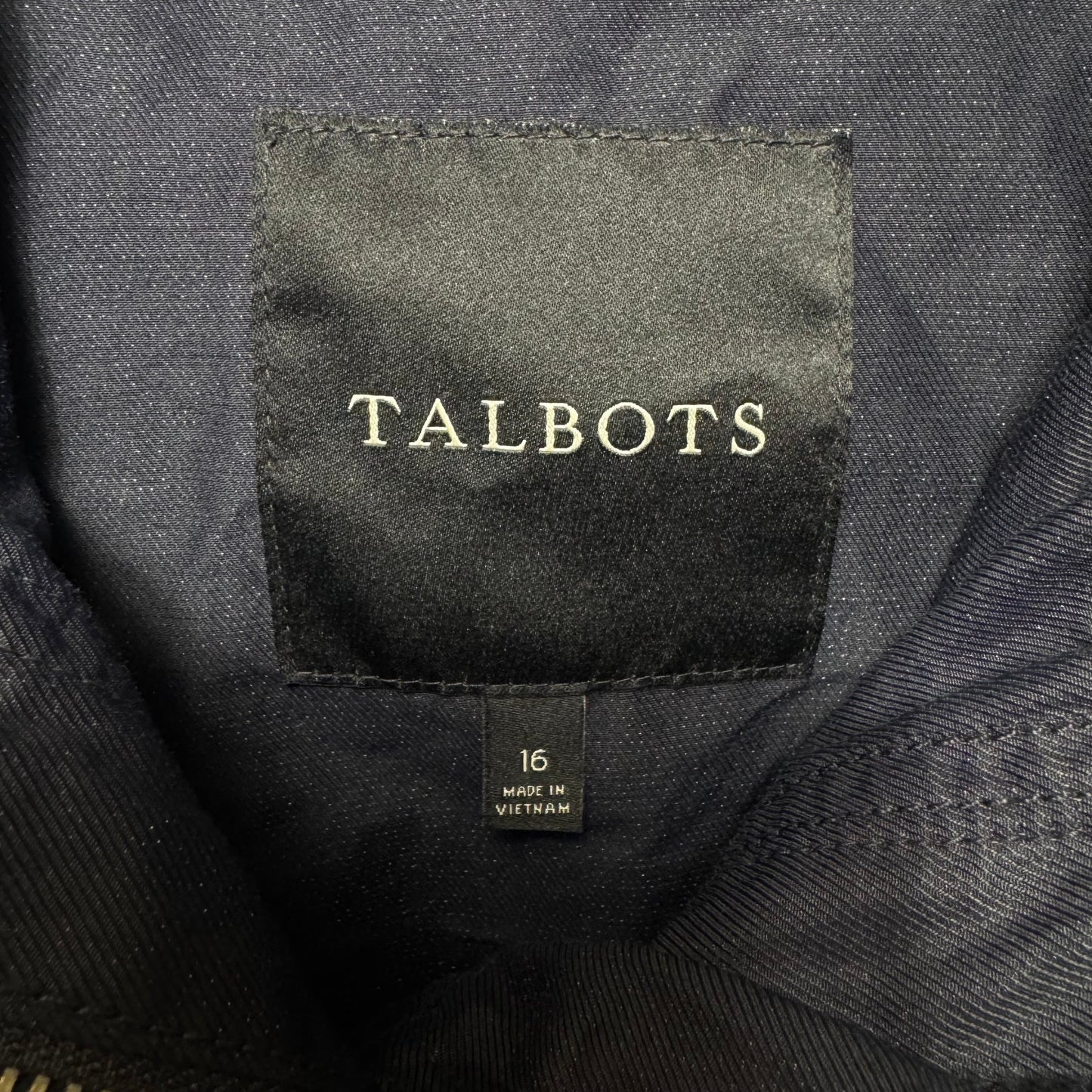 Hooded Anorak Jacket By Talbots In Navy, Size: 16