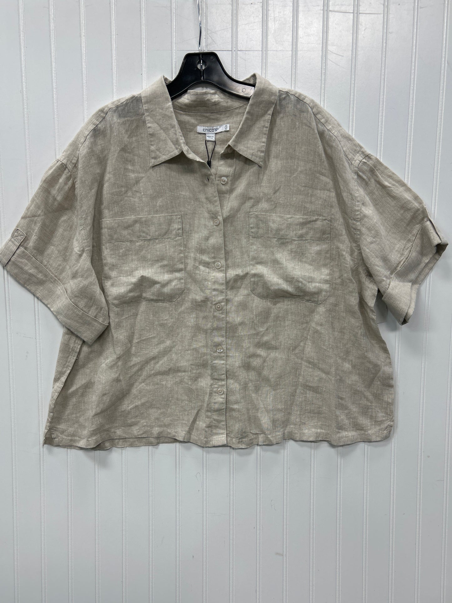 Top Ss By Chicos In Tan, Size:1X
