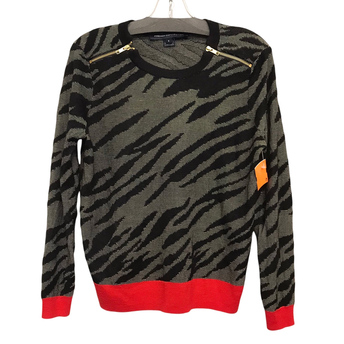 Sweater By French Connection In Black & Grey, Size:S