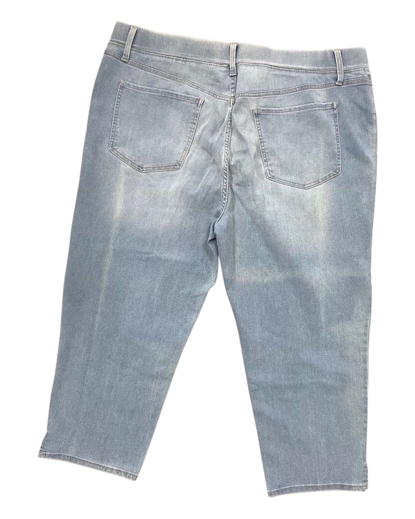 Jeans Cropped By Terra & Sky In Blue Denim, Size:20