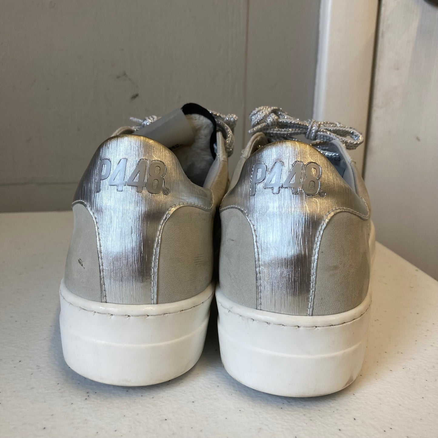 Shoes Sneakers By P448 In Grey & White, Size:5.5