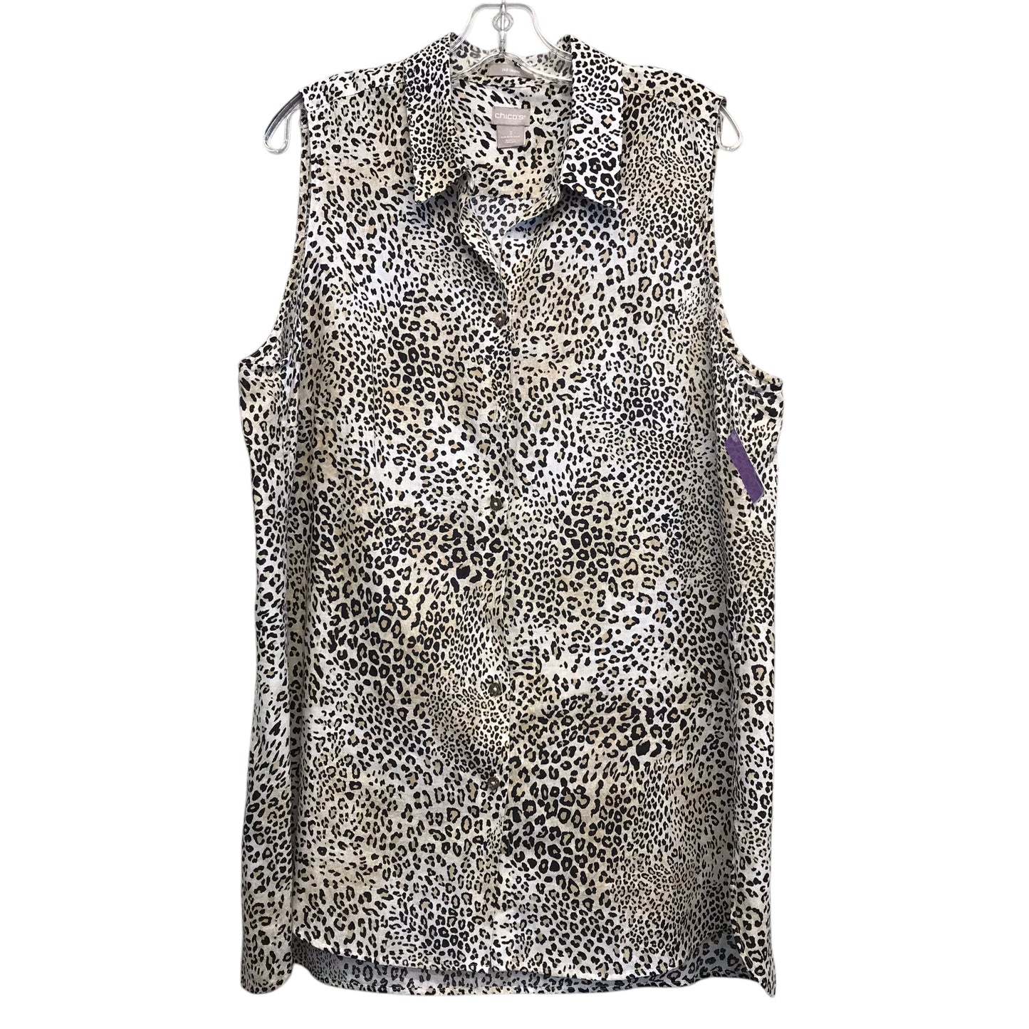 Top Sleeveless By Chicos In Animal Print, Size:Xl